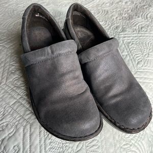 Boc size 6 blue suede slip on shoes.